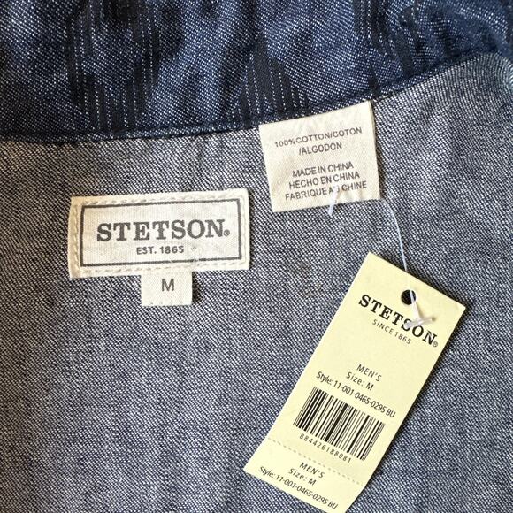 Stetson Men's Aztec Printed Denim Long Sleeve Snap Button Up Shirt‎ Size Medium - Picture 6 of 10